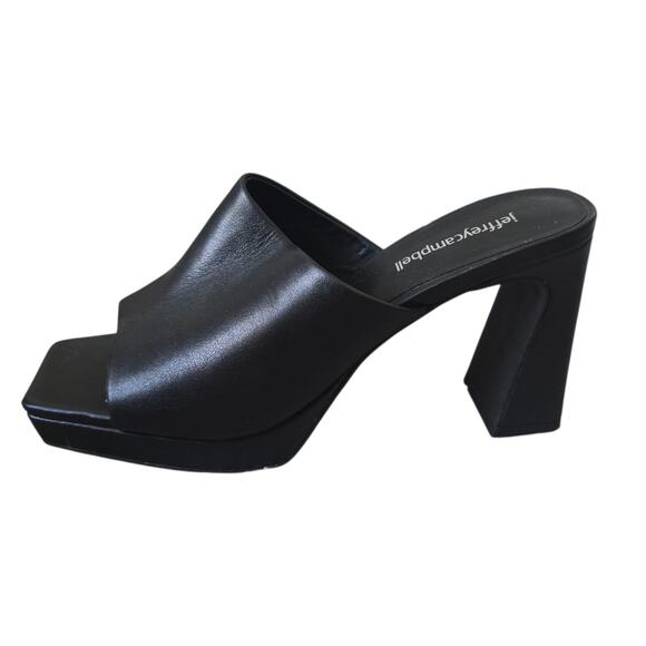 Jeffrey Campbell Shoes - Jeffrey Campbell Caviar Mule in Black Leather size 7.5 Chunky Heels Platform